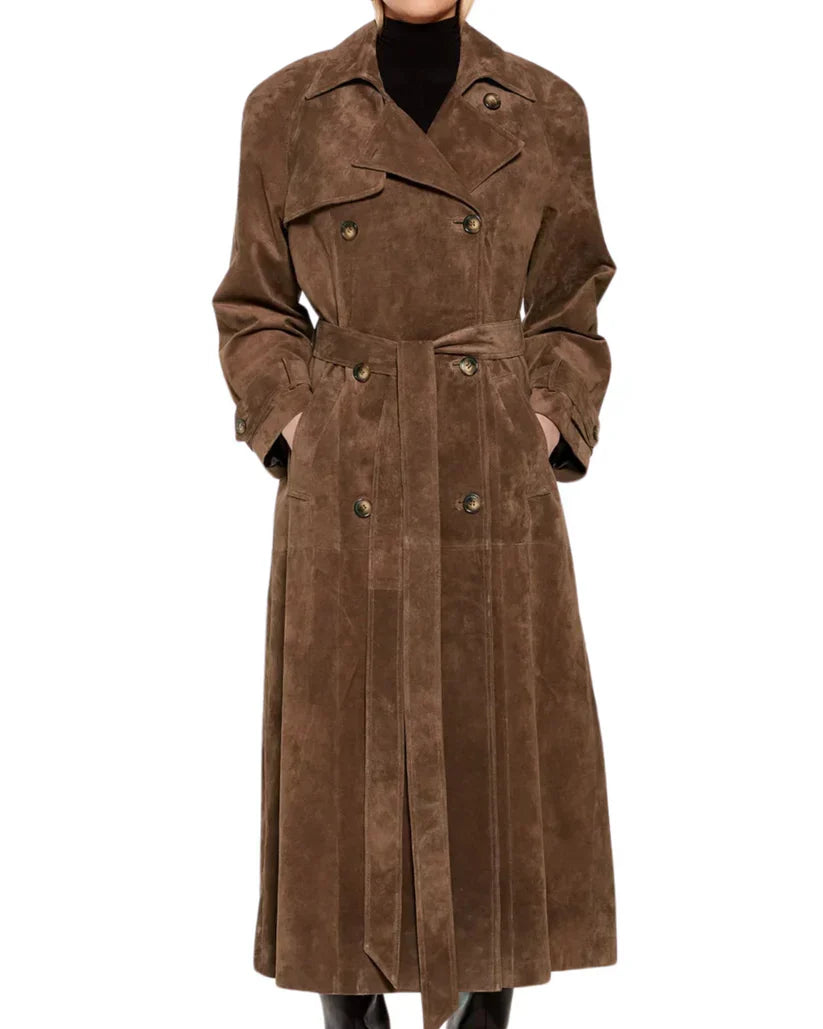 Suede Trench Coat