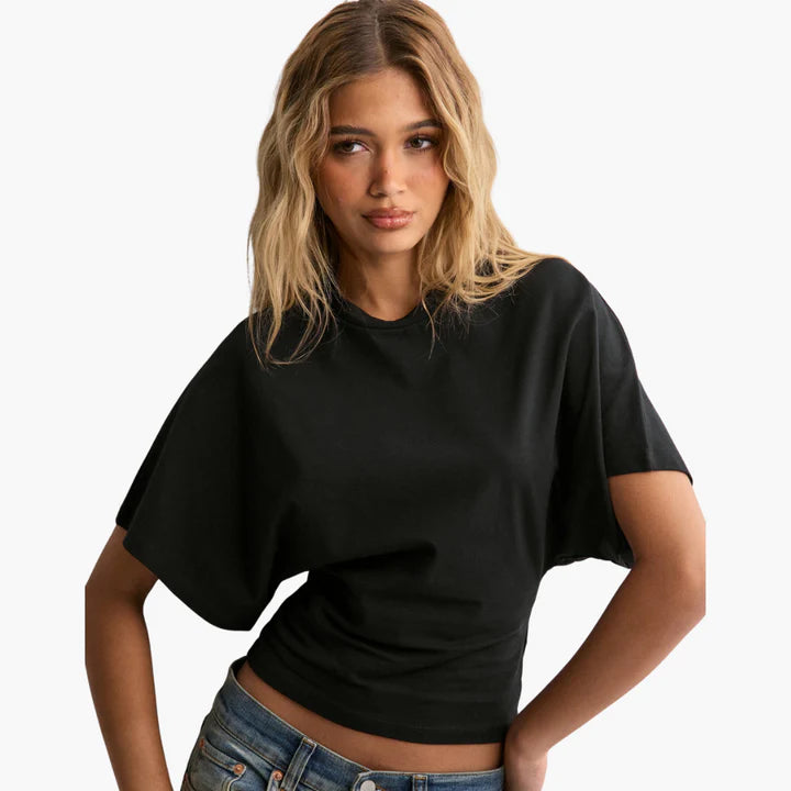 T-Shirt with Wide Sleeves and Icon Design