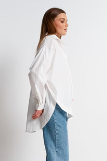 Morgan Stripe Wrap Button-Down Shirt - Blue Multi