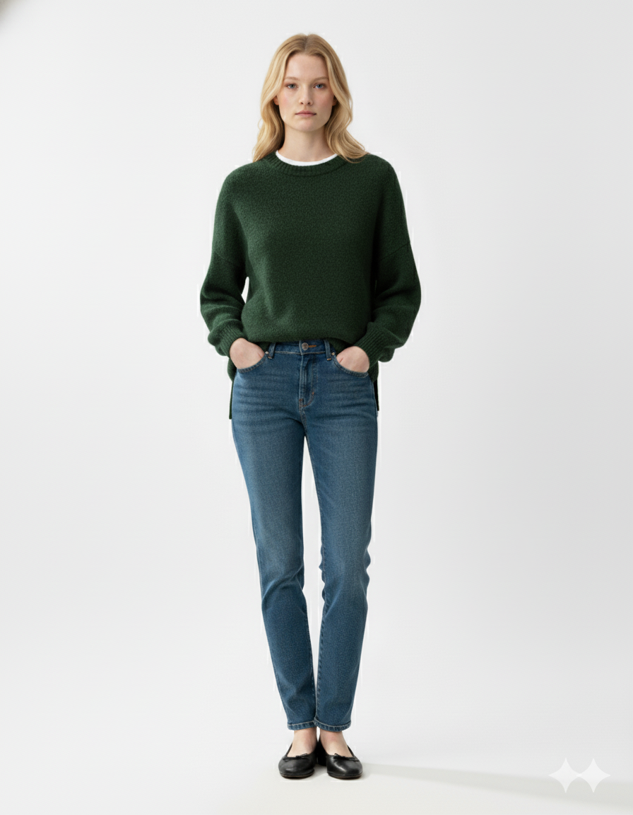 Oversized Split Sweater – Long Sleeve