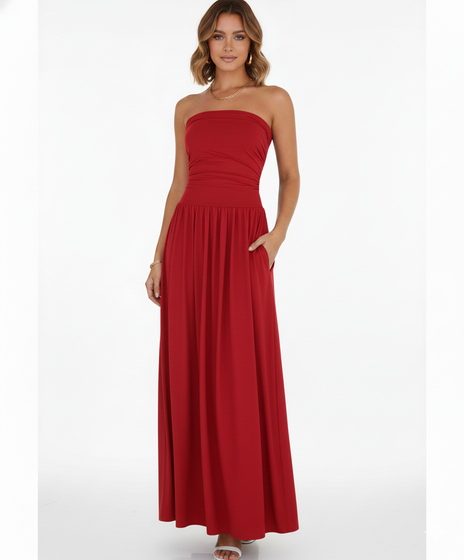 Strapless Blush Maxi Dress