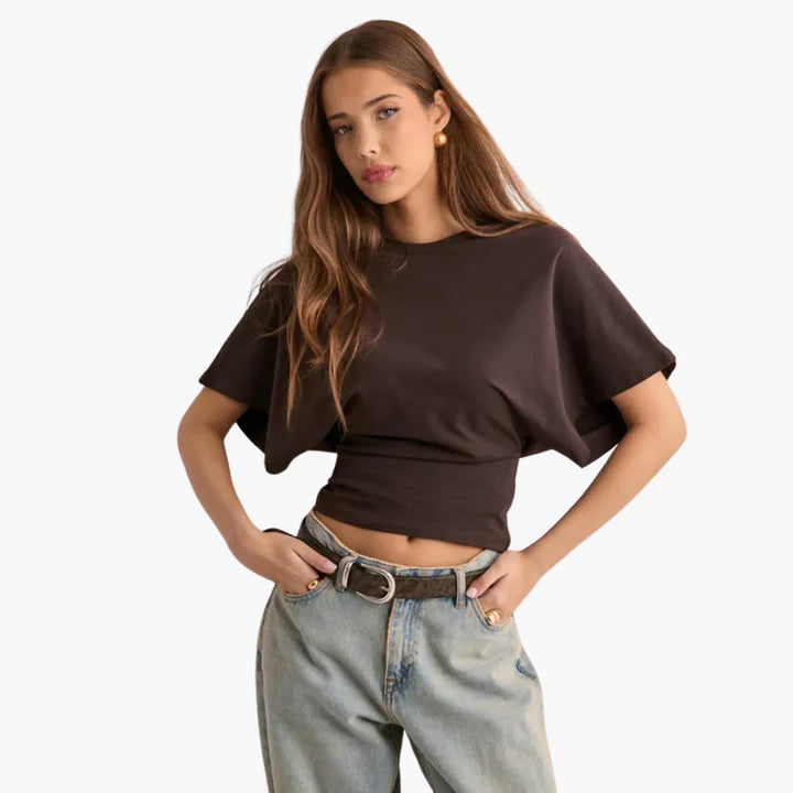 T-Shirt with Wide Sleeves and Icon Design