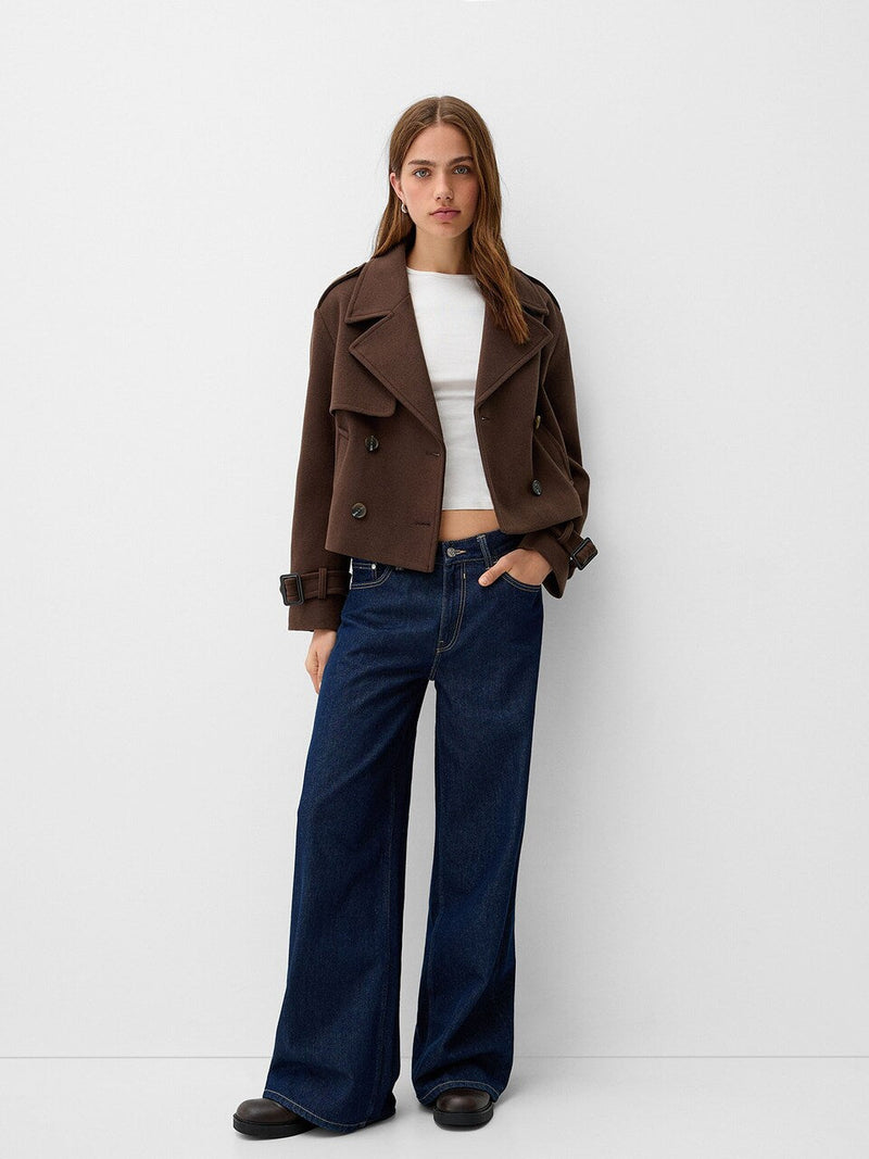 Short Wool Trench Jacket