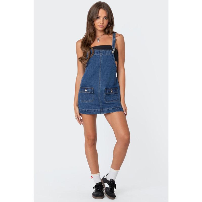 Overall Denim Mini Dress