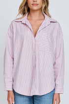 Morgan Stripe Wrap Button-Down Shirt - Blue Multi