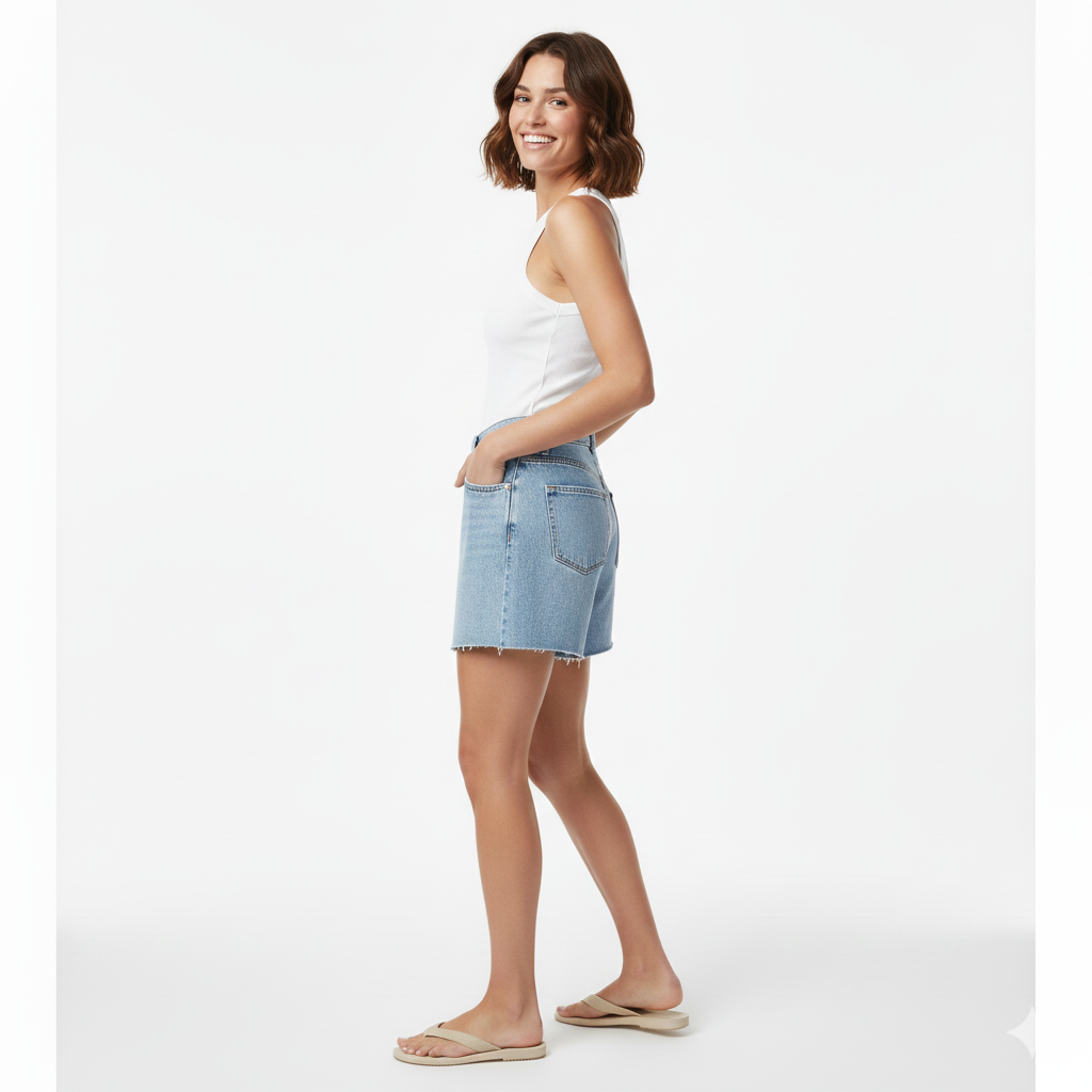 High-Waist Denim Shorts – Casual Summer Streetwear