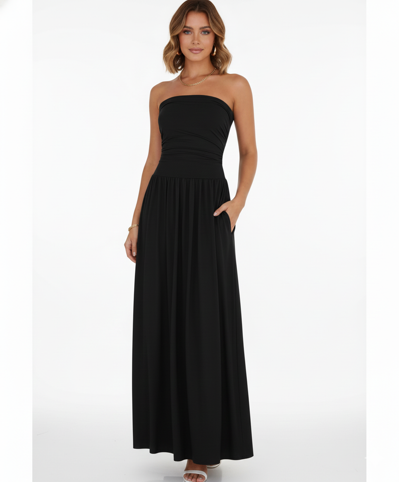 Strapless Blush Maxi Dress