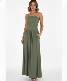 Strapless Blush Maxi Dress