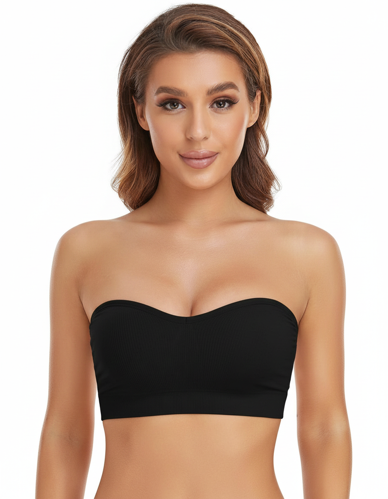 Lusait Strapless Bandeau Bra - Non-Slip Silicone & Wireless Tube Top