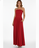 Strapless Blush Maxi Dress