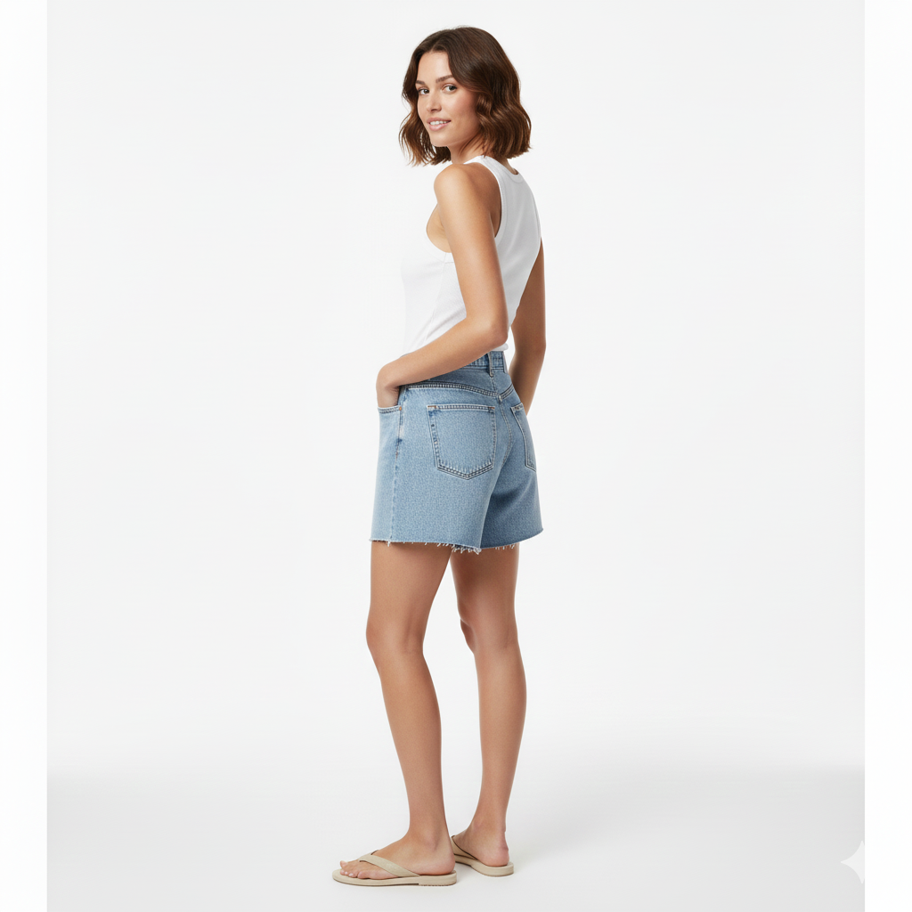 High-Waist Denim Shorts – Casual Summer Streetwear