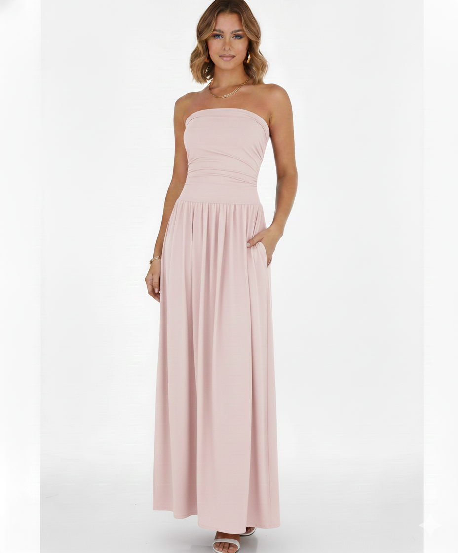 Strapless Blush Maxi Dress
