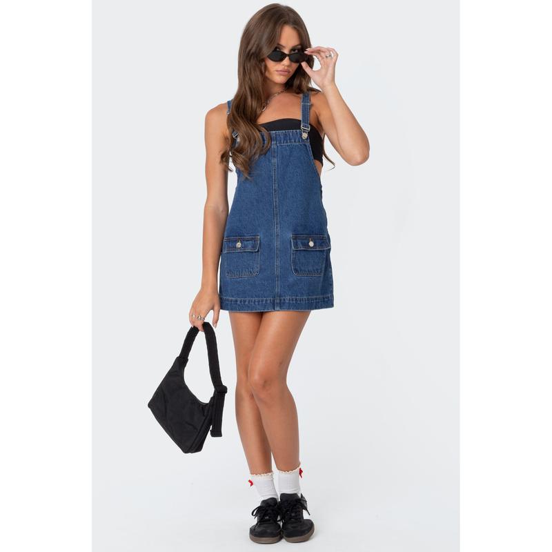 Overall Denim Mini Dress