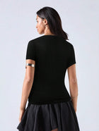 Noir Cascade Wrap Top